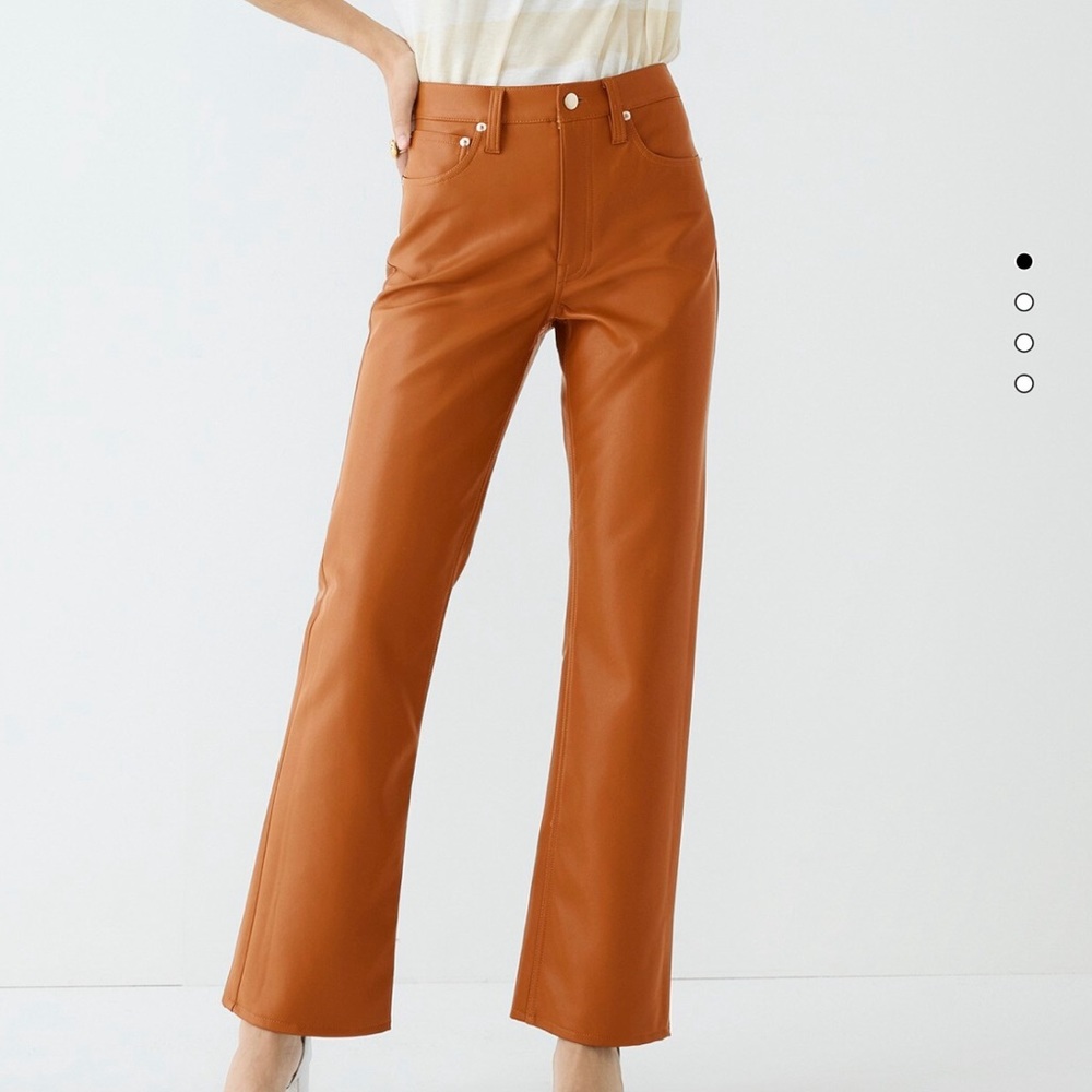 J.Crew High Rise Slim Demi Boot Pant in Faux Leather